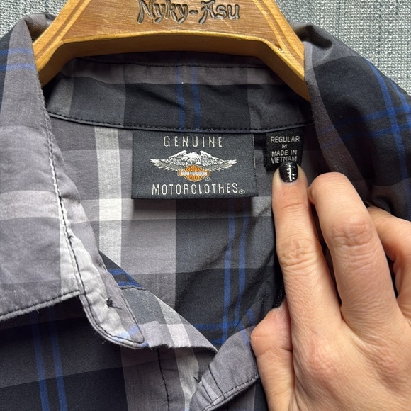 Harley-Davidson plaid button up shirt size medium - Picture 4 of 8